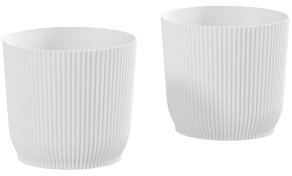 Outsunny Set of Two Ф22cm Planters - White