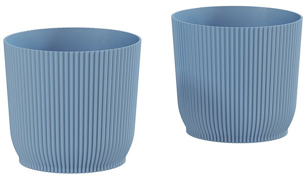 Outsunny Set of Two Ф22cm Planters - Blue