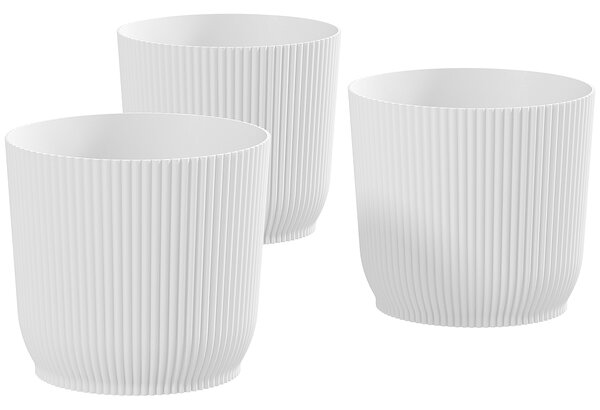 Outsunny Set of Three Ф22cm Planters - White