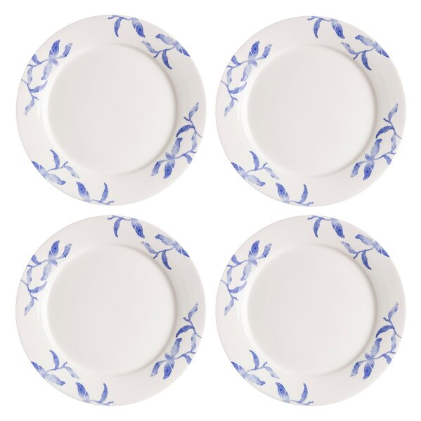 Scandi Living Havspil plate 28 cm 4-pack blue-white