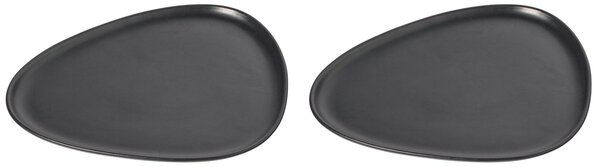 LIND DNA Curve Stoneware dinner plate 2-pack Black