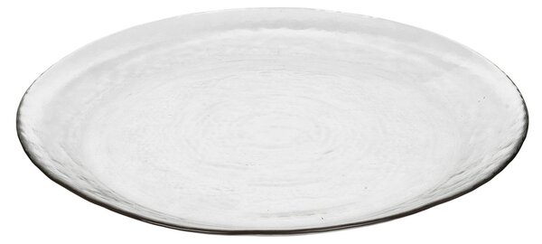 Broste Copenhagen Hammered glass plate Ø 27 cm Klar