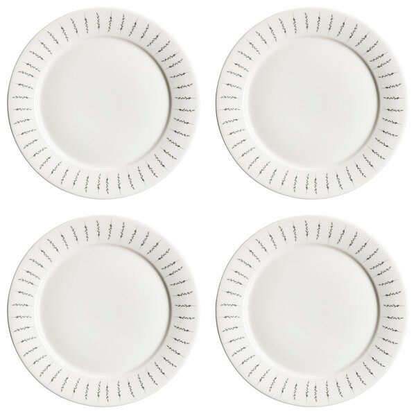 Scandi Living Fårsvingel plate 28 cm 4-pack white