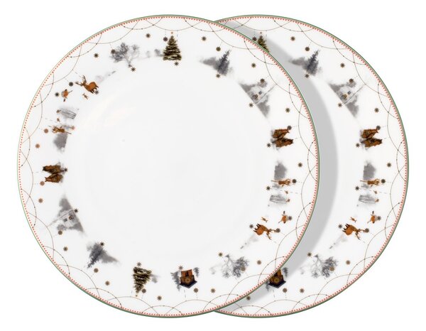 Wik & Walsøe Julemorgen Story plate 25 cm 2-pack White-multi