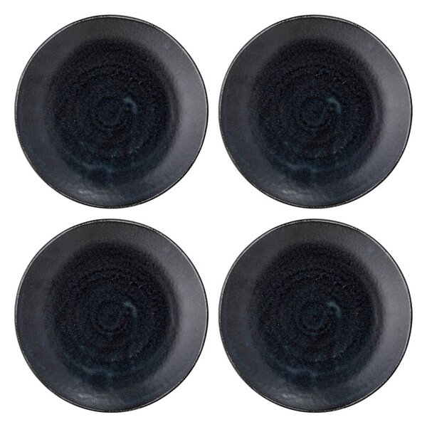 Bloomingville Yoko plate 24 cm 4-pack black