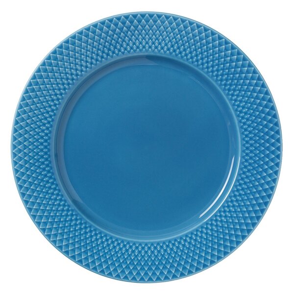 Lyngby Porcelæn Rhombe plate Ø27 cm Blue