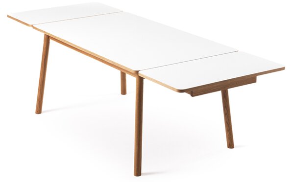 Zweed Dino+ dining table with additional disk White. oak stand. 2st additional discs