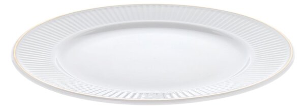 Pillivuyt Plissé plate with gold edge Ø22 cm White