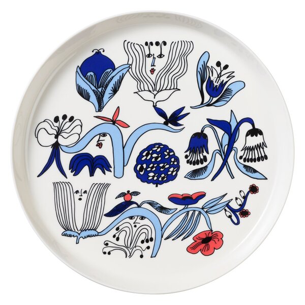 Arabia Puutarhurit plate Ø24 cm Blue-white-red