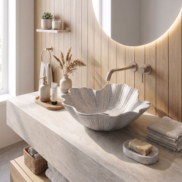 Countertop Basin Rea Flower Grey
