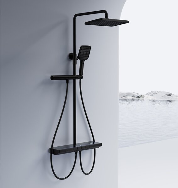 Shower set with thermostat REA Pedro Black