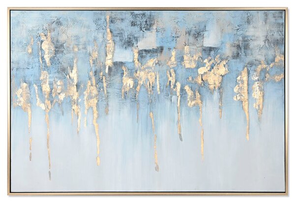 Painting Home ESPRIT Blue White Abstract Modern 187 x 3,8 x 126 cm