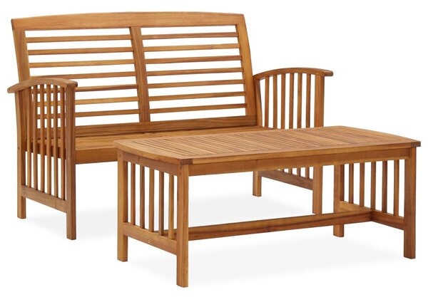 2 Piece Garden Lounge Set Solid Acacia Wood