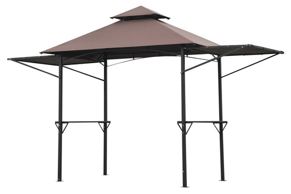 Outsunny 2.5 x 1.5m BBQ Tent Camping Picnic Gazebo Marquee Shelter Portable Waterproof, Coffee