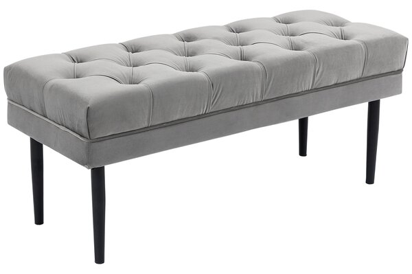 HOMCOM Upholstered Entryway Bench, Button Tufted Window Seat, Accent Stool for Living Room, Bedroom, Hallway, Grey