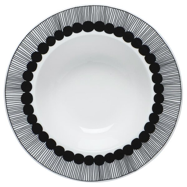 Marimekko Siirtolapuutarha deep plate Ø 20 cm black-white