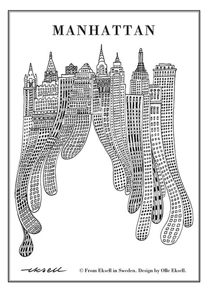 Olle Eksell Manhattan poster 50x70 cm