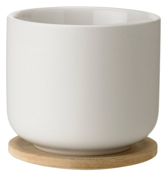 Stelton Theo mug with coaster Sand