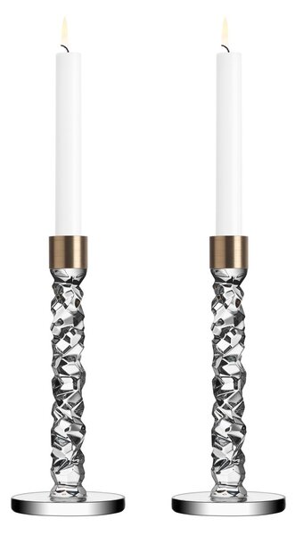 Orrefors Carat candleholder brass 2-pack 2-pack