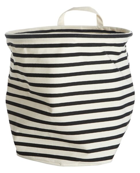 House Doctor Stripes storage basket black-white