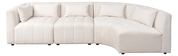 Essen Right Hand Curved Corner Sofa – Cream Chenille