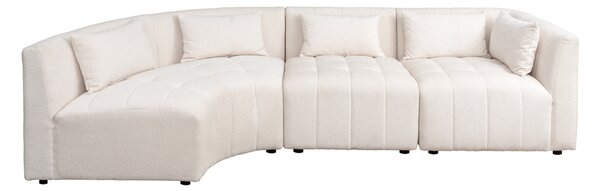 Essen Left Hand Curved Corner Sofa – Ivory Chenille
