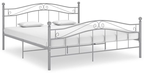 Bed Frame without Mattress Grey Metal 140x200 cm