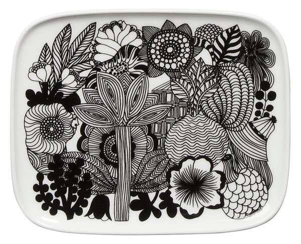 Marimekko Siirtolapuutarha saucer 15x12 cm black-white (Finland 100 years)