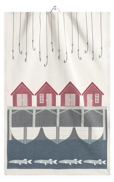 Ekelund Linneväveri Fiskeläge kitchen towel 35x50 cm