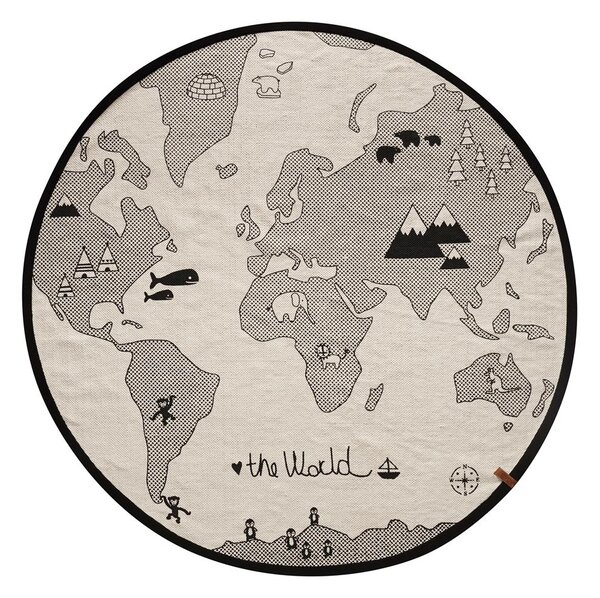 OYOY The world kids rug Ø 135 cm beige-grey