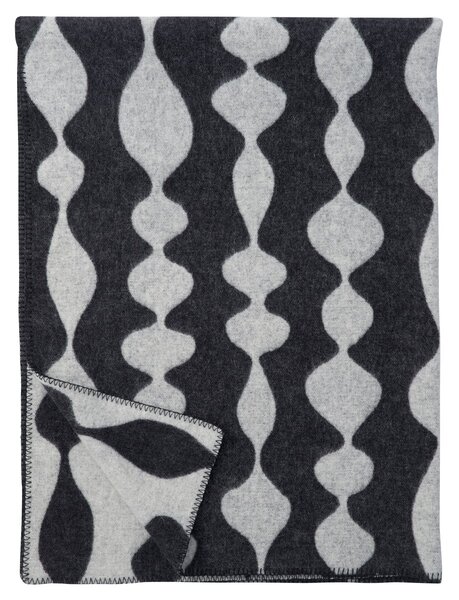 Klippan Yllefabrik Margaret rose wool throw black