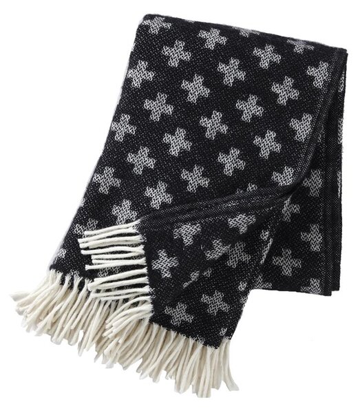 Klippan Yllefabrik Plus wool throw black