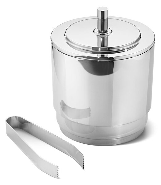 Georg Jensen Manhattan ice bucket and tongs stainless steel