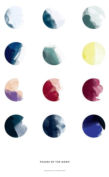 Paper Collective Moon phases poster 50x70 cm