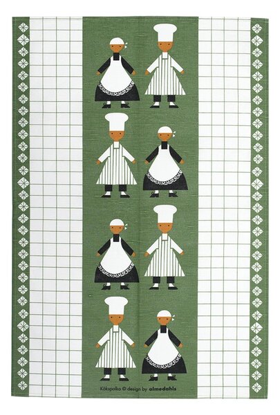 Almedahls Kökspolka kitchen towel green