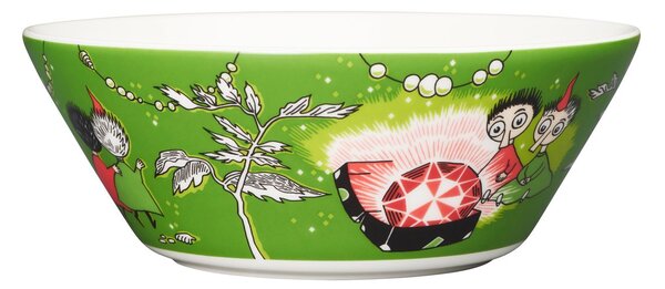 Arabia Thingumy & Bob King's Ruby Moomin bowl green