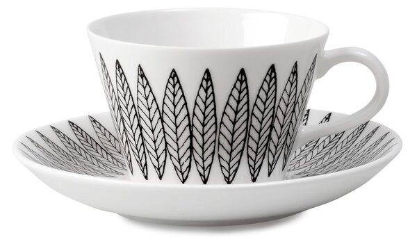 Gustavsbergs Porslinsfabrik Black Salix coffee set, cone coffee cup + saucer