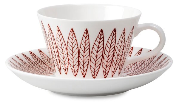 Gustavsbergs Porslinsfabrik Röd Salix coffee set, cone coffee cup + saucer