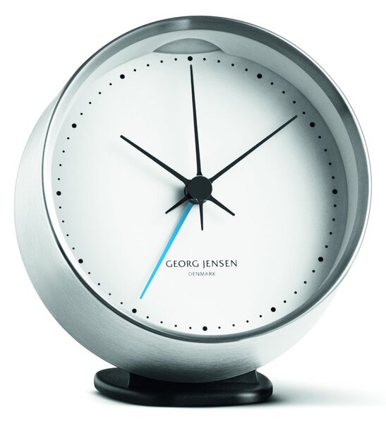 Georg Jensen Koppel tabletop clock 10 cm white-stainless steel