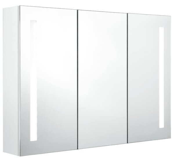 LED Bathroom Mirror Cabinet 89x14x62 cm Shining White