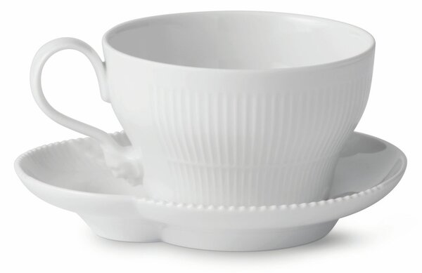 Royal Copenhagen White Elements cup with saucer 26 cl 26 cl