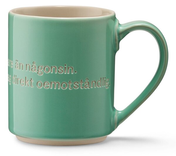 Design House Stockholm Astrid Lindgren mug, I am frecklier… green-swedish