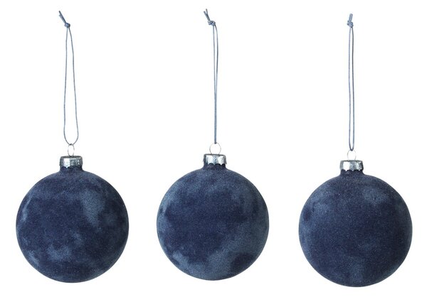 Broste Copenhagen Alcan Christmas baubles 3-pack dark blue