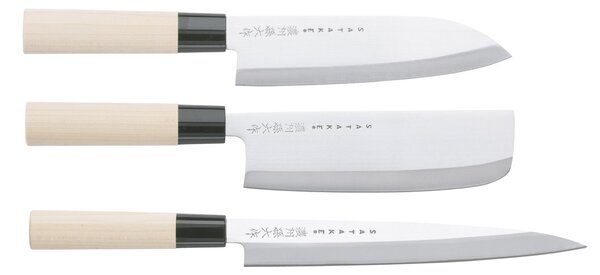 Satake Satake Houcho knife set nakiri, sashimi & santoku 3 pieces