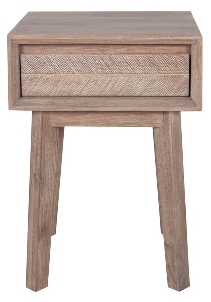 Pacific Kalmar 1 Drawer Slim Bedside Table, Natural Acacia