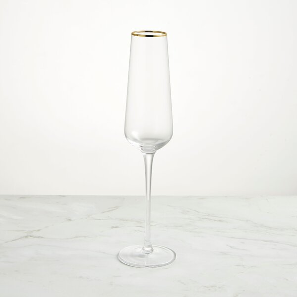 Gold Band Champagne Flute Clear