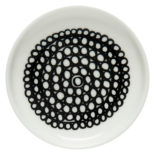 Marimekko Siirtolapuutarha saucer 8.5 cm black and white