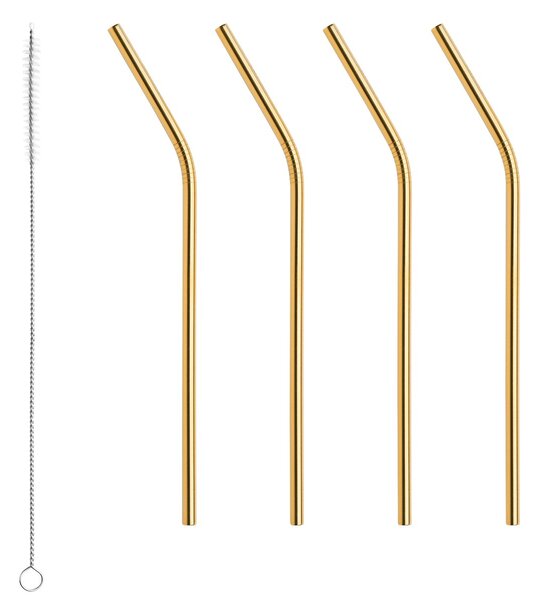 Orrefors Peak metal straws 4-pack Brass