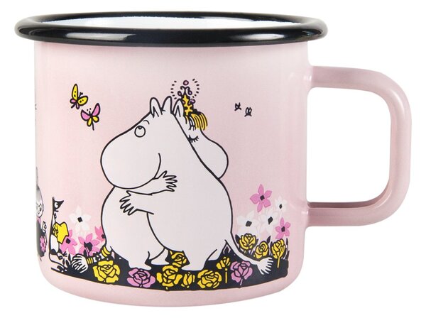 Muurla Moomin enamel mug hugs 37 cl Rosa