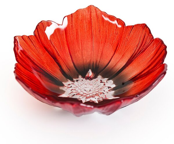 Målerås Glasbruk Poppy bowl small red-black